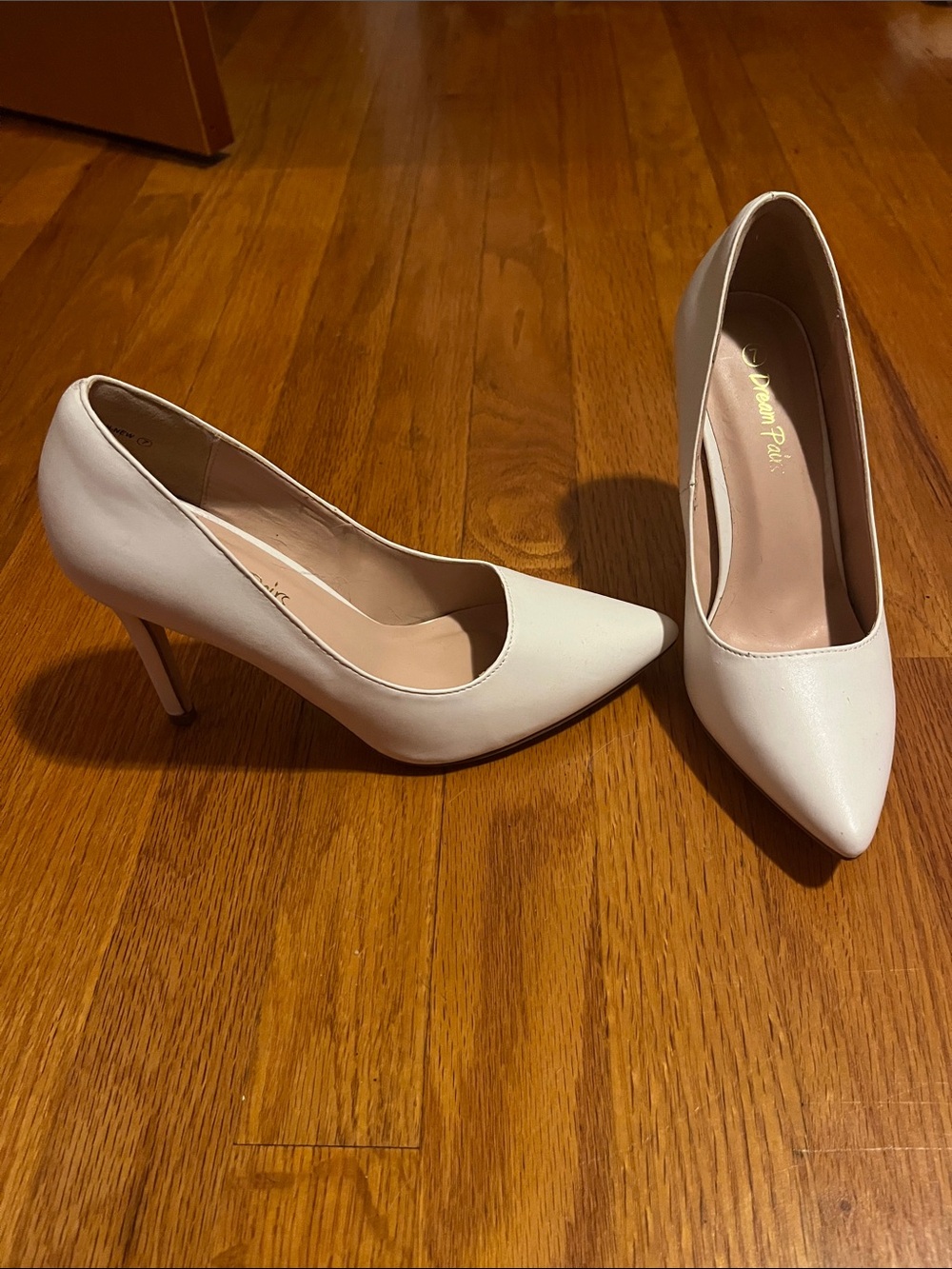 Dream Pairs White Pointed-Toe High Heel Pumps